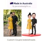 Couple Black Suit and Dress in Business Style Custom Bobblehead
