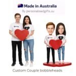 Custom Anniversary Gift Love Lock with Heart-Shaped Couple Bobbleheads