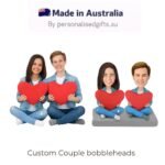 Custom Heart Couple Bobblehead with Personalized Engraved