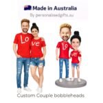 Custom Love Couple Wearing Matching Shirts Bobbleheads