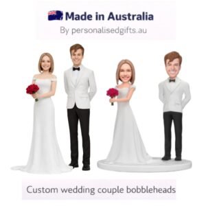 Custom Wedding Caketopper Couples Bobblehead Taking Over the Bouquet