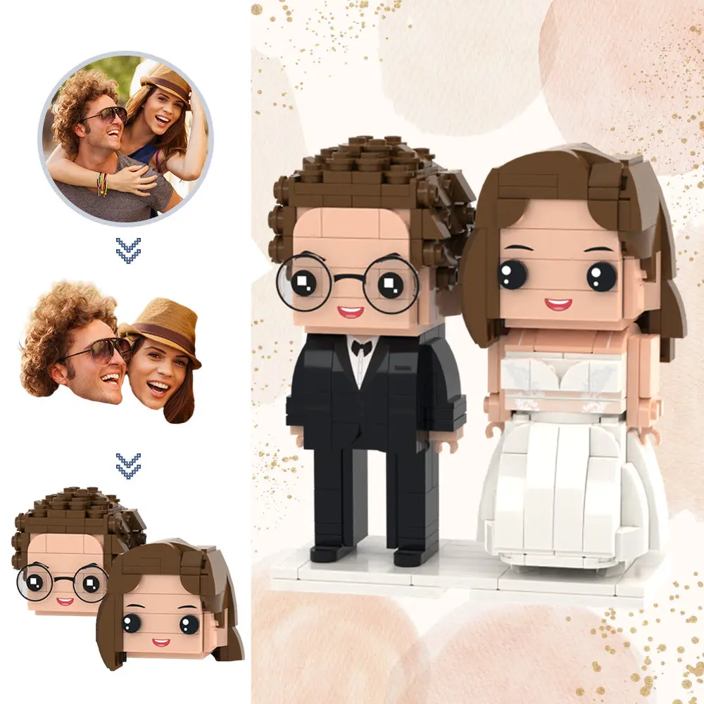 LHB2MSR10 - Personalized Gifts For All Occasions Gift Supplier Personalised brick couple figure made from photo
