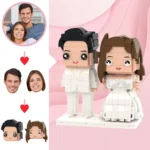 Custom bride and groom block figure keepsake