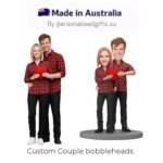 Red Plaid Couple Shirt Custom Bobblehead