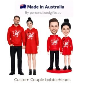 Romantic Valentines Gift – Couple in Red Custom Bobblehead
