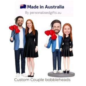 Romantic Valentines Gift – Couple with Love Balloons Custom Bobblehead