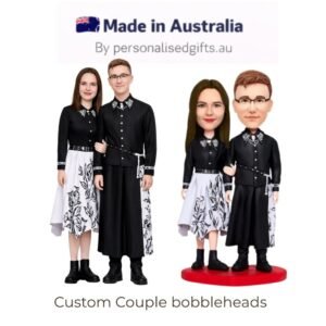 Romantic Valentines Gift – Loving Couple Custom Bobblehead with Engraved Text