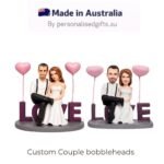 Valentine’s Day Gift Lover Sitting in LOVE Custom Bobblehead with Engraved Text
