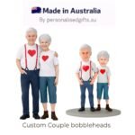 Valentine’s Day Gifts for Parents Custom Bobblehead with Engraved Text – Personalized Couple Figurine