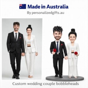 Wedding Caketopper Cool Couple Bobblehead