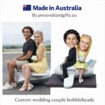 Wedding Caketopper Couple Bobblehead on Airplane