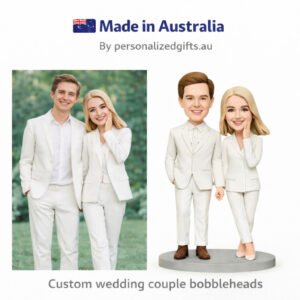 Wedding Caketopper White Suit Bobblehead