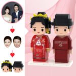 Custom wedding brick figures with couple faces