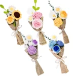 Handmade crochet flower bouquet for wedding bouquets and corsages