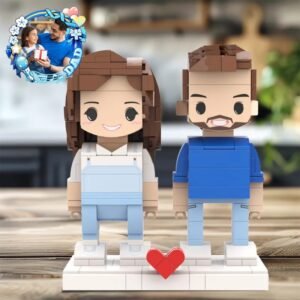 custom dad daughter brick figures