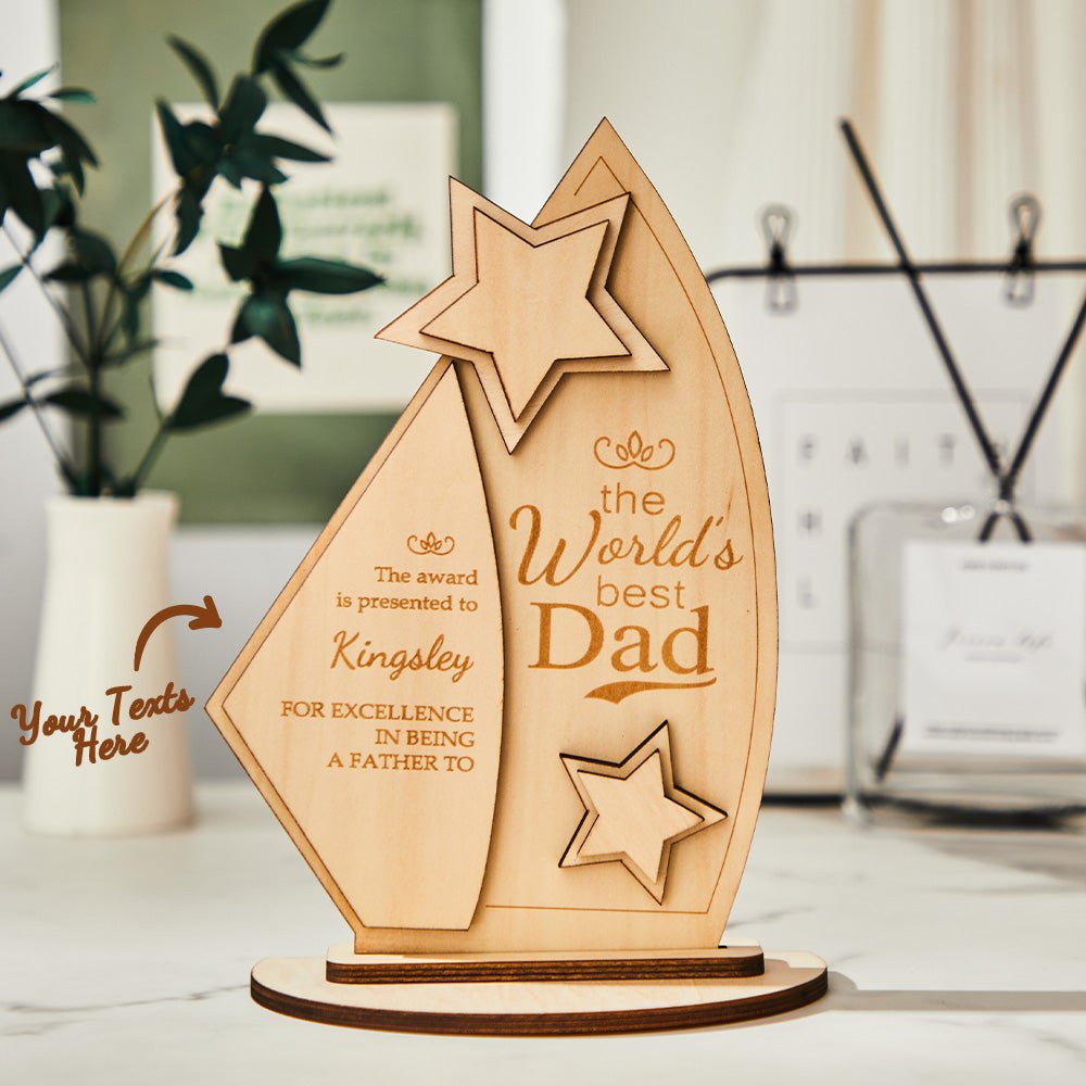 Wooden Trophy plaque for dad - Personalized Gifts For All Occasions Gift Supplier Wooden Trophy plaque for dad
