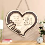 Wooden Heart Puzzle Sign for mum