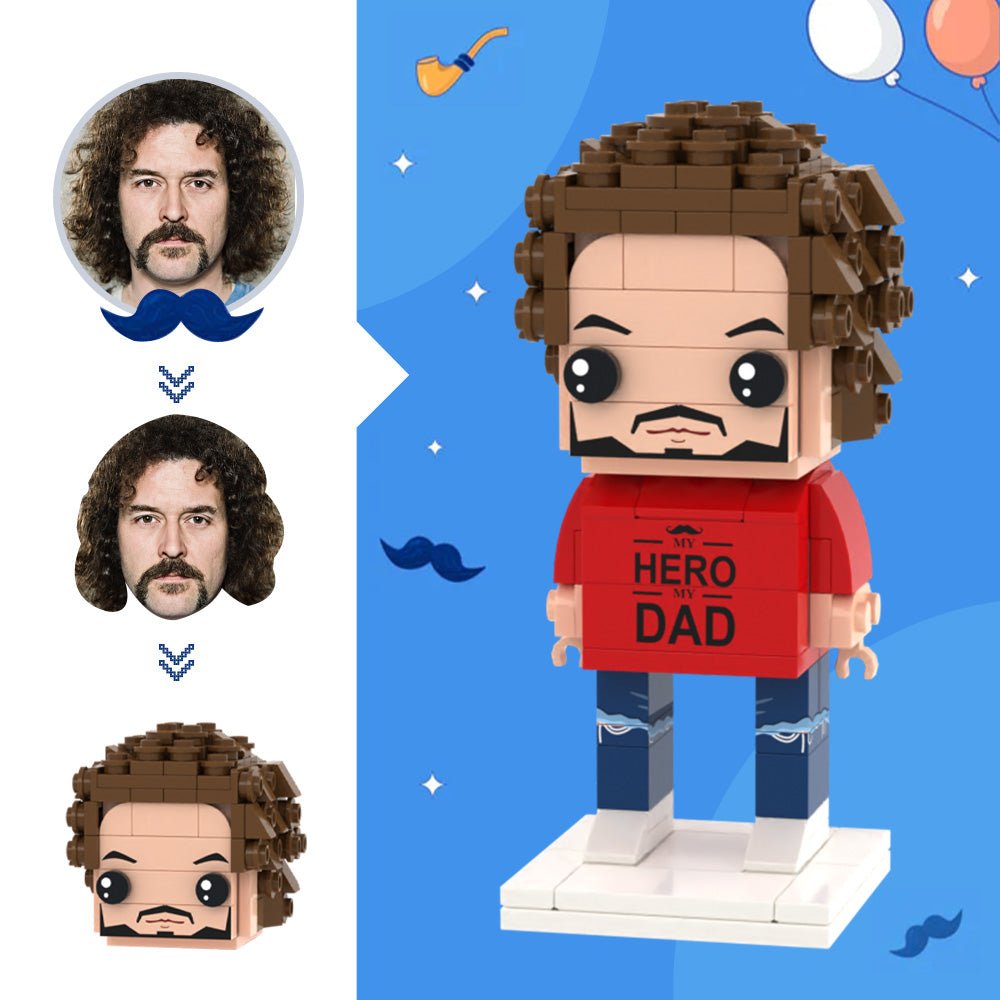 Custom My Hero Dad Brick Figures - Personalized Gifts For All Occasions Gift Supplier Custom My Hero Dad Brick Figures