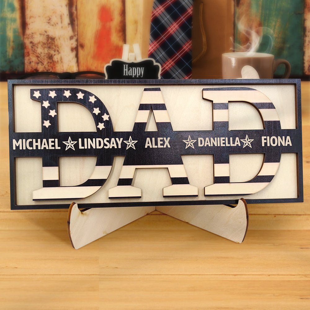 Wooden Dad Sign For Father's Day Gift - Personalized Gifts For All Occasions Gift Supplier Wooden Dad Sign For Father's Day Gift