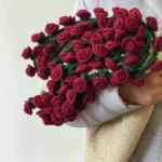 crochet rose flower bouquet blanket