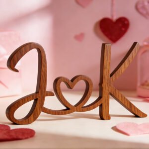 Wooden Couple Initials Sign