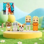 Custom Full Body Brick Figures with Pets – Personalised Photo Gift for Couples & Families