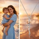 Mother Child Hug Necklace Australia | Two-Tone Embrace Pendant Gift