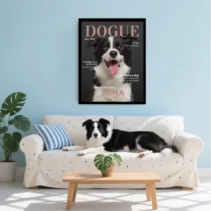 Custom Pet Photo Frame Australia | Wooden Canine Magazine Poster Gift