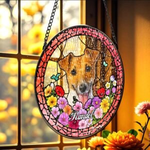 Custom Pet Portrait Suncatcher Australia | Stained Glass Memorial Gift
