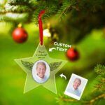 Custom Angel Star Ornament Australia | Photo Hanging Acrylic Christmas Gift