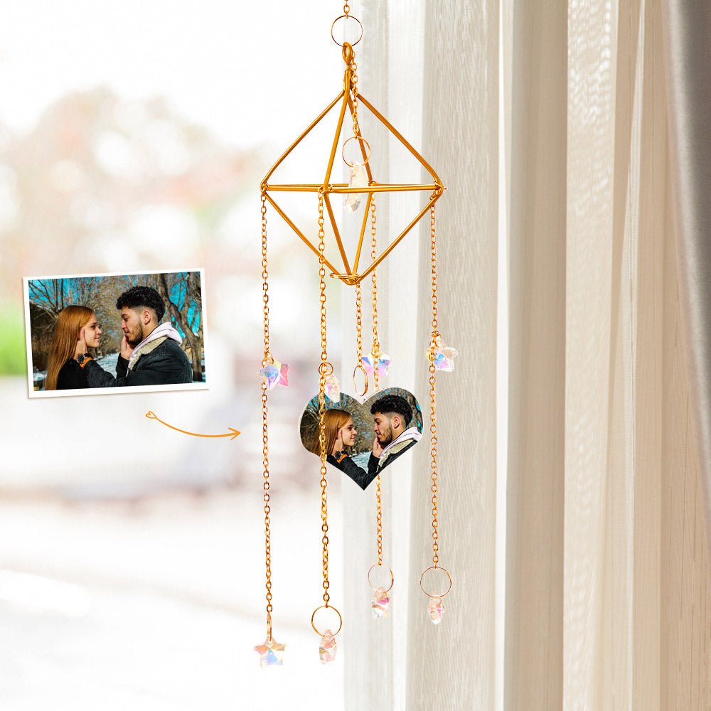 Custom Photo Wind Chimes Australia | Colorful Star Pendant Gift