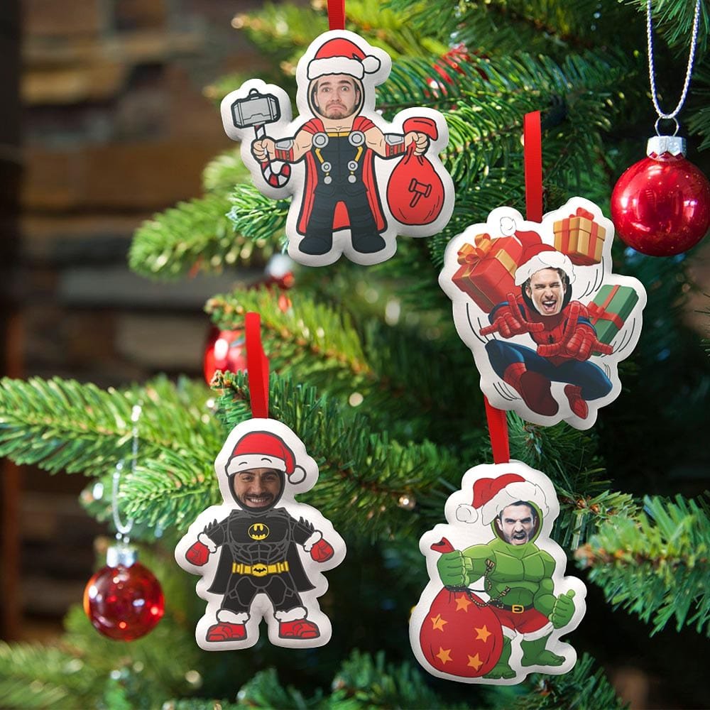 Custom Superhero Face Ornament Australia | Personalized Christmas Hanging Decor