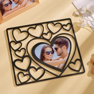 Custom Heart Photo Frame Australia | Wood & Acrylic Anniversary Gift