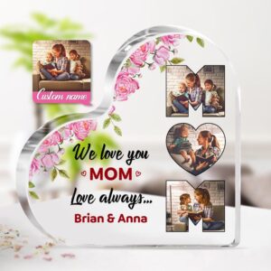 Custom Acrylic Heart Australia | Photo Flower Mother’s Day Gift