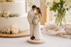 custom-wedding-cake-topper-bride-groom - Personalized Gifts For All Occasions Gift Supplier A custom wedding cake topper personalised to resemble the bride and groom