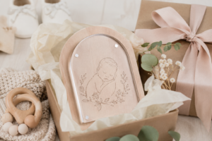 personalised-baby-shower-keepsake-gift-wrapped - Personalized Gifts For All Occasions Gift Supplier A personalised keepsake gift-wrapped for a baby shower celebration
