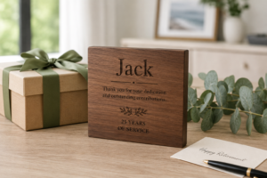 personalised-retirement-keepsake-years-of-service - Personalized Gifts For All Occasions Gift Supplier A personalised retirement keepsake engraved with a name and years of service