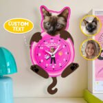 Custom Pet & Owner Face Wall Clock Australia | Funny Personalized Gift