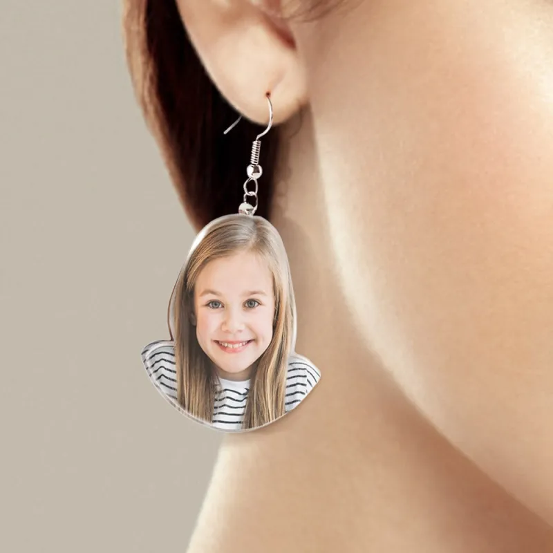 Custom Photo Acrylic Earrings Australia | Face Gift For Her