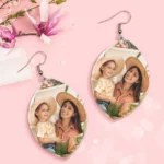 Custom Photo Acrylic Earrings Australia | Personalised Oval Gift