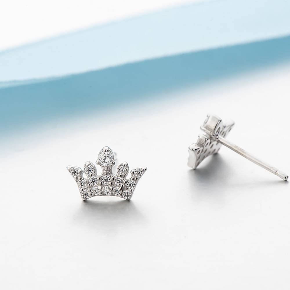 CSQR121jpg - Personalized Gifts For All Occasions Gift Supplier Crown Stud Earrings Australia | 925 Sterling Silver Gift
