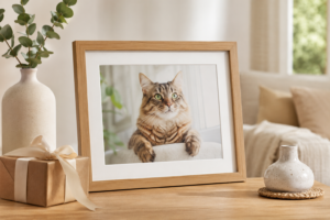custom-cat-photo-print-gift-for-cat-lovers - Personalized Gifts For All Occasions Gift Supplier A custom photo print featuring a cat, a favourite gift for cat lovers